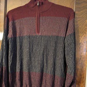 Maroon and Grey Quarter Zip Sweater